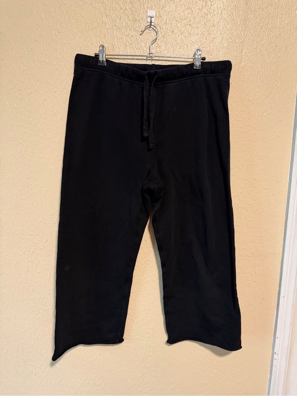 Frank and Eileen Wide Leg Crop Sweat Pants Size Large Pull On Cotton - Picture 6 of 7
